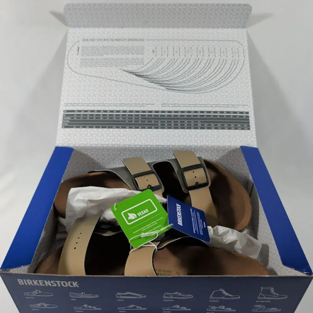 NEW Birkenstock Arizona BS Vegan Sandals Mens 10 EU 43 Regular Taupe 1024523